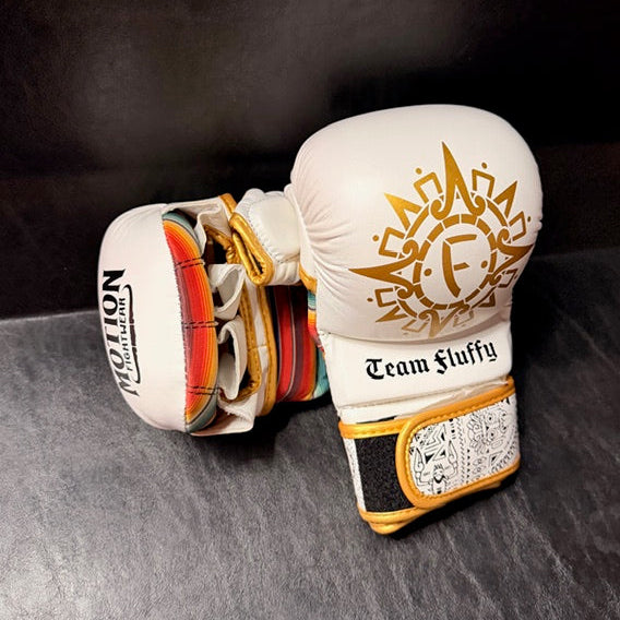 [WHITE] Fluffy MMA Sparring Hybrid Gloves